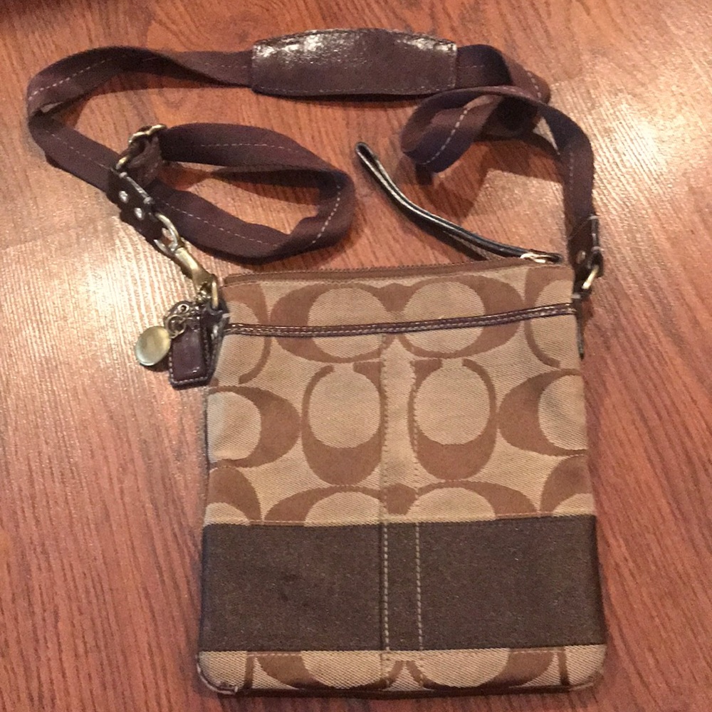 Coach cross-body bag with three compartments